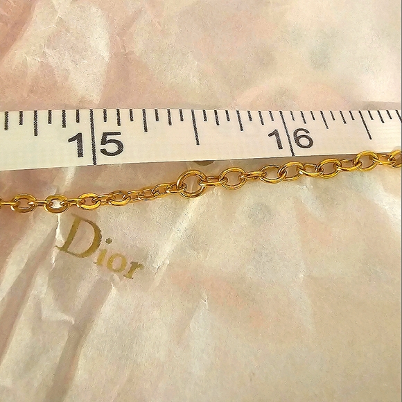 Christian Dior Vintage Gold and Rhinestone "CD" Pendant Necklace - Picture 10 of 14